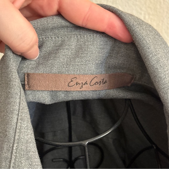 Enza Costa Button Up Blouse Gray 2 - Picture 6 of 8